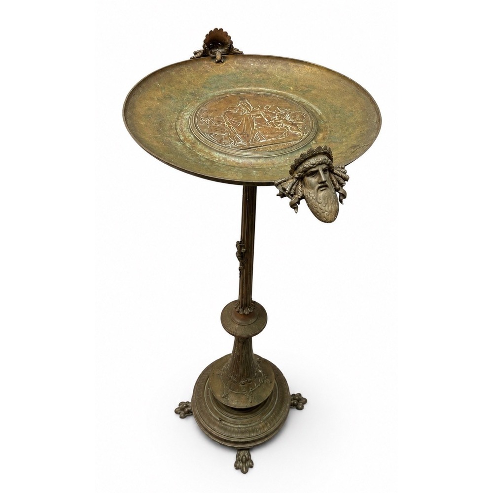 Emile Louis Picault Signed 1867 French Bronze Floor Tazza Compote Vide Poche 35"